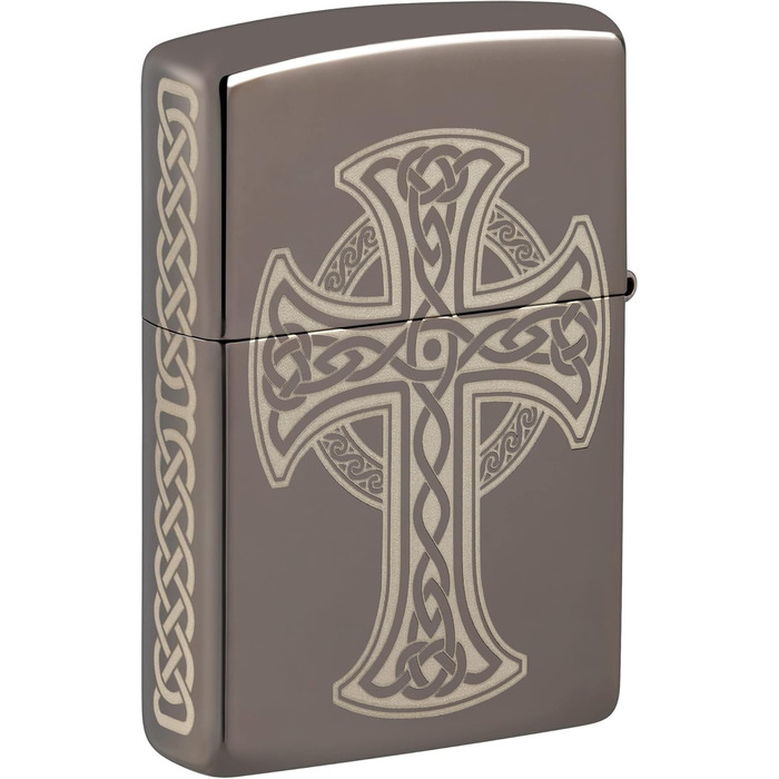 Запальничка Zippo з лазерним гравіюванням, кельтський хрест, чорна