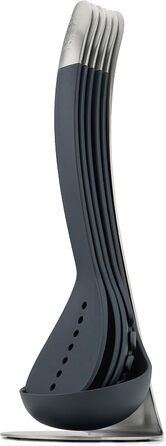 Набір кухонних аксесуарів Joseph Joseph Nest 5 шт. з магнітною підставкою, чорний/нержавіюча сталь, для компактної організації кухні, стійкий до миття в посудомийній машині