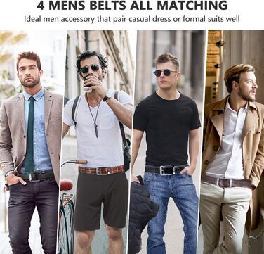 Чоловічі ремені 2 шт. Змінні, шкіряні, з натуральної шкіри крокодила, чорний та коричневий, 40-42 розмір