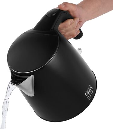 Електричний чайник MELITTA Prime Aqua mini, 1.0 л, 2200 Вт, чорний, нержавіюча сталь