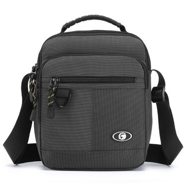 Чоловіча сумка через плече Bagzy, велика сумка-рюкзак, сумка для планшета, сіра (579grey)
