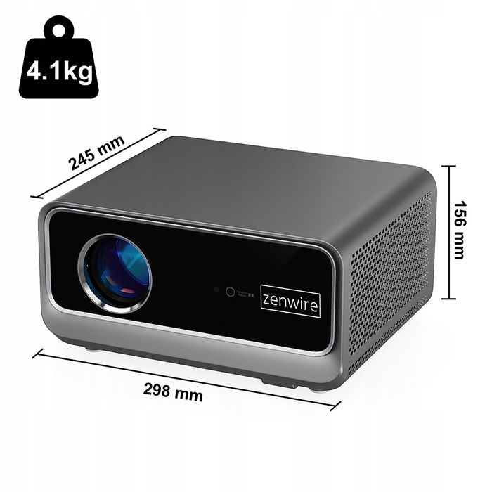 Проектор Zenwire Full HD 1920x1080 LED з WiFi та Android, підтримка 4K