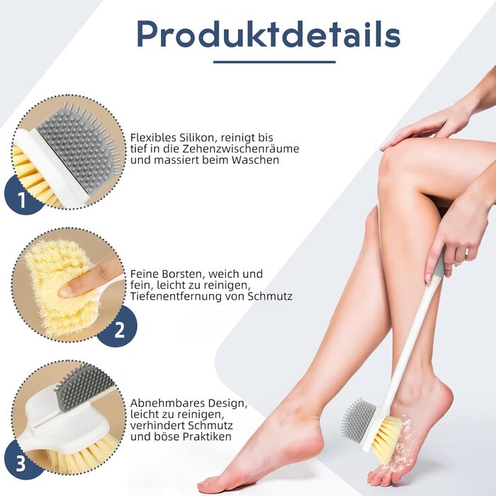Щітка для ніг з довгою ручкою для душу, щітка для миття ніг, аксесуар для догляду за ногами для літніх людей