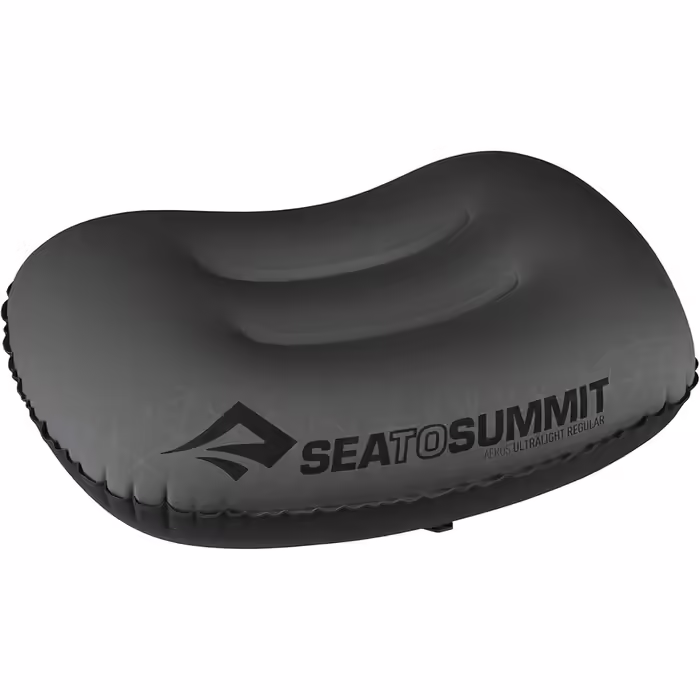 Sea to Summit - Aeros Ultralight Travel Pillow R - Contoured & easy to inflate - 20D polyester fabric - non-slip - Ultralight for hiking - 36 x 26 x 12cm - Grey - 60g
