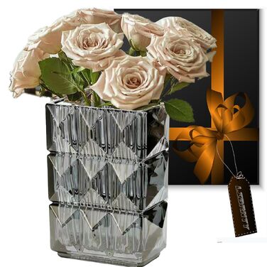 Скляна ваза для квітів, декор, ваза-райдуга, для тюльпанів, сучасна ваза для квітів, декор для балкона, підвіконня, журнального столика, подарунок на новосілля (сіра)