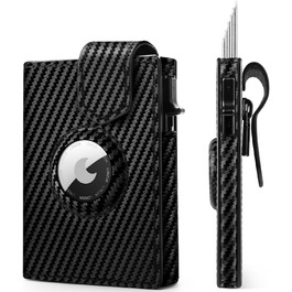 LORZOR® AirTag Wallet - Slim Wallet with Coin Pocket & RFID Protection - AirTag Wallet for Men made of Genuine Leather - AirTag Wallet - Card Holder - Smart Wallet/Money Clip for Men