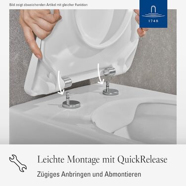 Універсальне сидіння для унітазу Villeroy & Boch овальної форми, біле глянцеве, з мікроліфтом (м'яке закриття), знімне та ударостійке, оригінальна запчастина