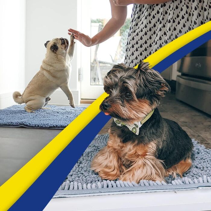 Гігроскопічний килимок для ванної та кухні Muddy Mat з мікрофібри та шенілю, протиковзкий та вологопоглинаючий килим для домашніх тварин, M 76.2x48.2 см