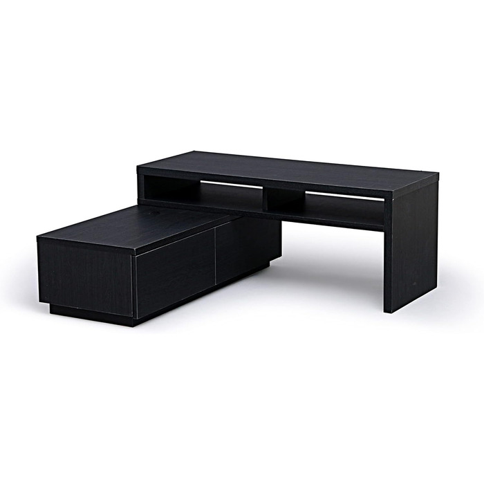 Iris Ohyama TV Furniture, TV Cabinet, TV Stand, TV Wall Mount for screens up to 43 inches, 4 shelves, Extendable, Contemporary, Bedroom, Living Room - TV Cabinet - SAB-100 - White Oak (Black Oak, TV size up to 43 inches, Expandable)