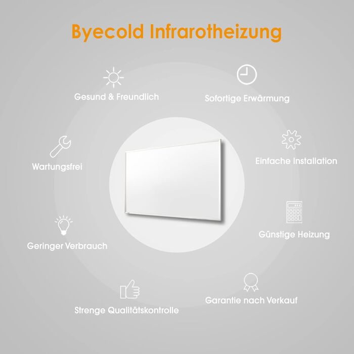 Інфрачервовий обігрівач Byecold Standgerät 300 Вт з підставкою, інфрачервовий електрообігрівач, білий, з захистом від перегріву