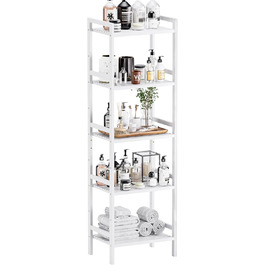 HITNET 5-Tier Freistehendes Bücherregal (Weiß)