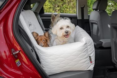 Автокрісло для собак Bella Weiß: зручне та миюче автокрісло для собак та котів, 55x55 см, штучна шкіра, плюш