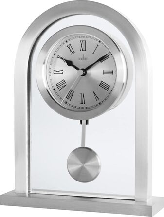 Metal, silver Acctim mantel clock, one size