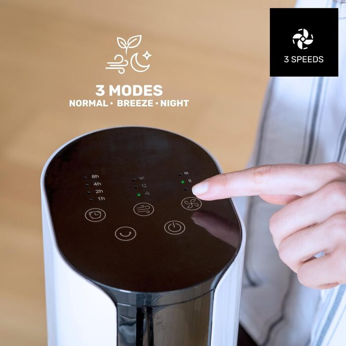 Турбовентилятор Taurus | 50W | 110 см | 3 швидкості | 3 режими | Таймер | Обертання | Пульт ДК | Білий | Taurus