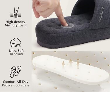 Чоловічі тапочки KuaiLu: стильні, з м'якою устілкою з піною пам'яті, для дому та вулиці, сірі, 46 EU