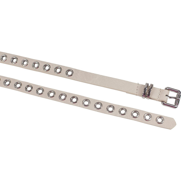 Жіночий пояс-скрутка з декоративними пірсингом та срібною застібкою, ширина 1,5 см (натуральний матеріал)