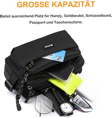 Водонепроникна поясна сумка на пояс для чоловіків та жінок. Спортивна сумка-фляга з 6 кишенями на блискавці. Виготовлена з нейлону, ідеальна для прогулянок з собакою, відпочинку на природі, бігу, подорожей та походів.