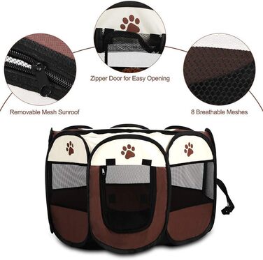Клітка-забіг для собак і тварин, переносний забіг для собак, кроликів, котів. Оксфорд 600D, для внутрішнього та зовнішнього використання