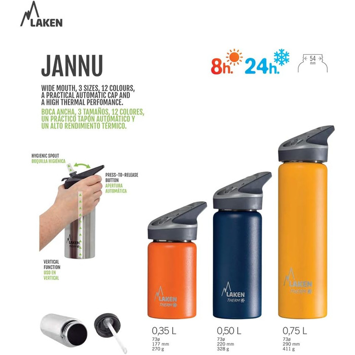 Laken Water Bottles & Thermos Jannu - Stainless Steel and Double-Walled Vacuum