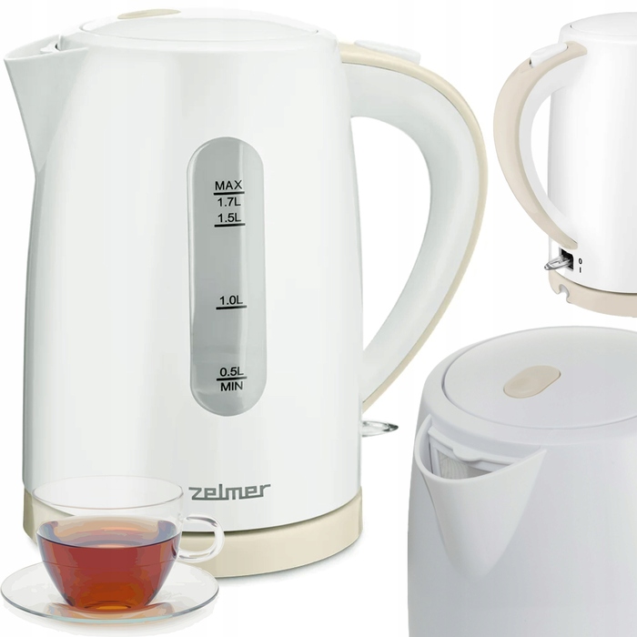 Електричний чайник Zelmer ZCK7616I, 2200 Вт, 1,7 л, білий