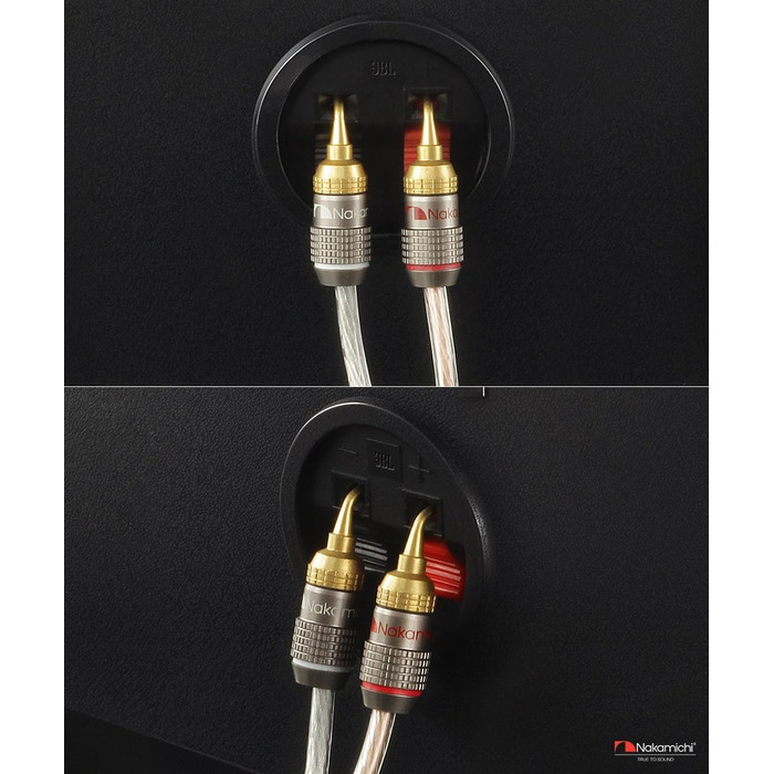Бананові роз'єми Nakamichi FanLock Excel-Serie, 24K позолочені штекери 2мм для акустичних кабелів Hi-Fi, 10-18 AWG, 4мм, 4 шт (2 пари)