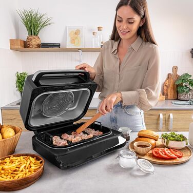 Cecotec Oil-Free Grill Air Fryer 6 L Cecofry FireDome 6000. Air Fryer. 2400 W, 6 cooking modes and 4 grilling levels, adjustable thermostat, including temperature sensor and 6-liter accessories.