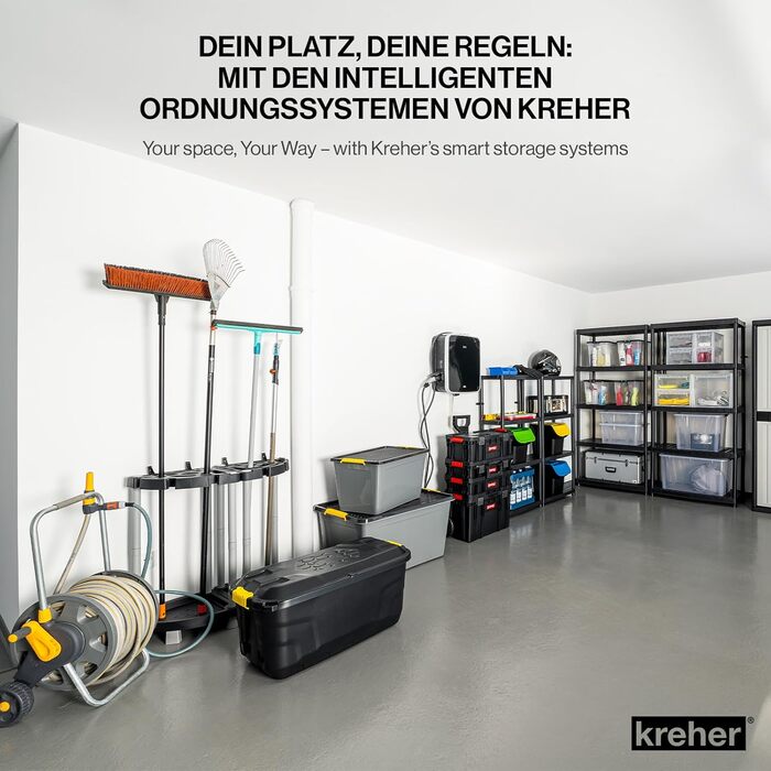 Kreher XXL контейнер для зберігання 145 л з кришкою на замку, на колесах, водонепроникний, пластик, 93x53x46 см