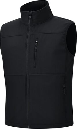 Чоловіча куртка Weste Outdoor з софтшелла, водонепроникна та вітронепроникна, з флісовою підкладкою, для хайкінгу та активного відпочинку (S, Чорний)