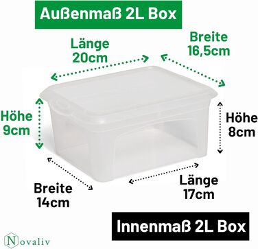 Набір 6 прозорих пластикових боксів з кришкою 5 л, BPA-free, з кліпсами, для зберігання та організації, 34x19x11 см, штабельовані