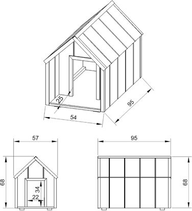 Будка для собак Outdoor маленьких порід – дерев'яна будка для собак, водостійкий дах 76 x 99 x H80 см, розмір S, Timbela M401-1, розмір M, 76x99xH80cm, натуральне дерево (розмір M, 57x95xH68cm, LP SmartSide дерев'яні панелі)