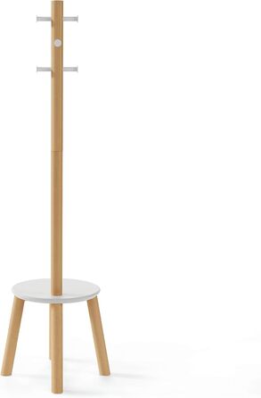 Umbra Pillar Wardrobe Stand with Stool, Default_no_Selection_Value, White/Natural, One Size