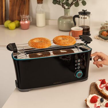 Тостер Cecotec Toast&Taste Extra W 1000W з подвійним широким слотом, 7 рівнів підсмажування, автоматичний викид, знімний піддон для крихт