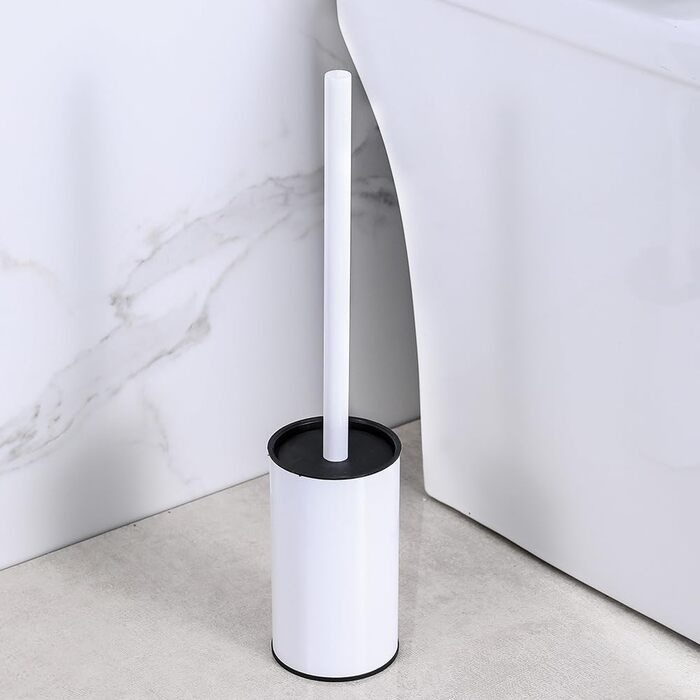 Набір для чищення унітазу з нержавіючої сталі, підлоговий, для ванної кімнати (білий)