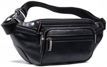 Стильна бананка для жінок з натуральної шкіри (бананка на пояс, шкіряна бананка, чорна бананка)