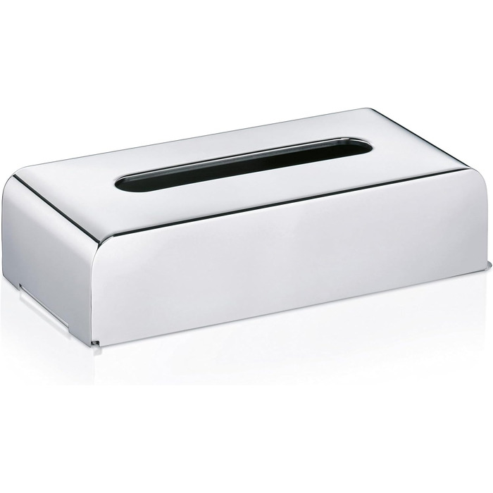 Kela 22860 Cosmetic Tissue Box with Wall Mount, 27x 12.5x 7cm, 18/10 Stainless Steel, Faber, Silver Glossy