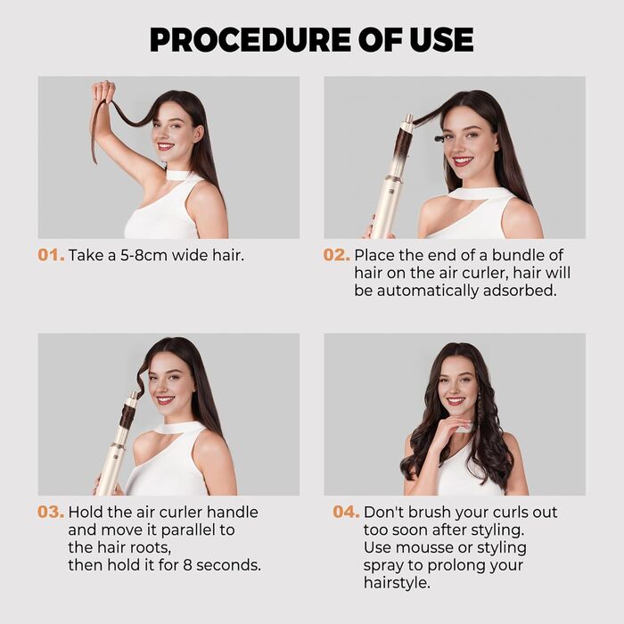 Набір для укладки волосся 5 в 1 Haarstyler: фен, круглі щітки, плойка для локонів, термощітка. Ідеально для випрямлення, сушіння, створення об'єму та локонів.