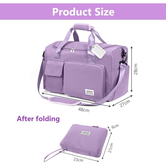 Спортивна сумка Flintronic 35L: водонепроникна дорожня сумка-валіза для чоловіків та жінок (з біркою) - блакитна (#6 Llia)