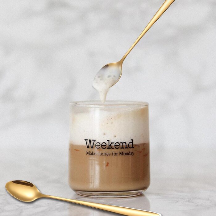 Набір ложок для лате макіато, 6 шт., 19.8 см, нержавіюча сталь. Ідеально для кави, коктейлів, десертів