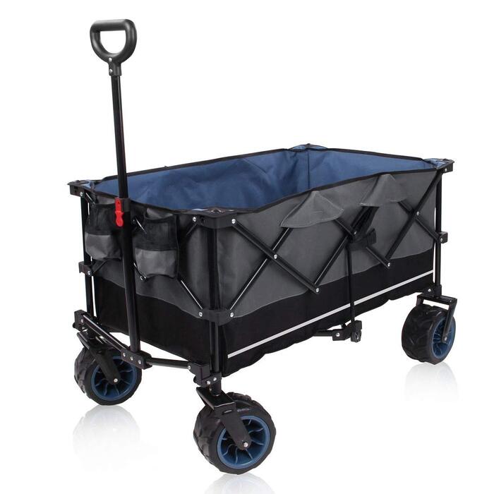 Універсальний складаний візок yourGEAR Bollerwagen XXL 195л - міцний транспортний візок для пляжу, кемпінгу, 80 кг, колеса 10см