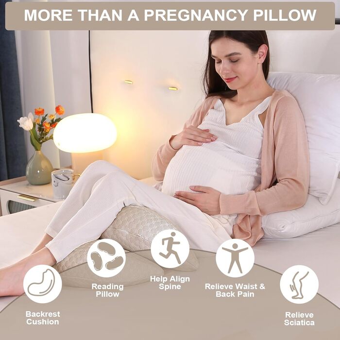 Вагітний подушка SHANNA U-подібної форми, подушка для сну на боці, подушка для годування, з м'яким покриттям Minky Dot, велика подушка для сну, подушка для комфорту, подушка для тіла (бамбук хакі, мала)