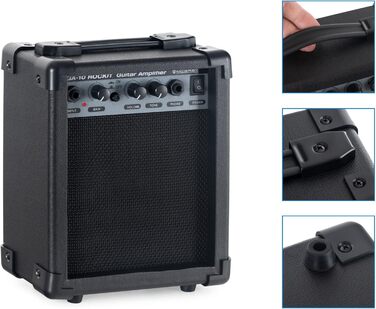 McGrey Rockit ST Комплект електрогітари (8-частинний стартовий набір: гітара, підсилювач, запасні струни, гітарний чохол, тюнер, медіатори, ремінь та гітарний кабель) (Чорний)