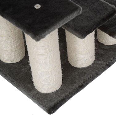 PawHut Pet Stairs 3-Step Cat Stairs Dog Stairs Stairs for Cats and Dogs Plush Dark Grey 45 x 35 x 34 cm