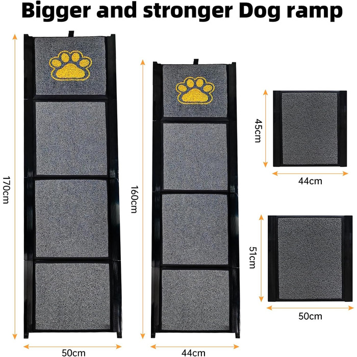 Східці для собак до авто Hunderampe 160 см, складані, для великих собак, з антиковзким килимком, SUV, ручне переношення