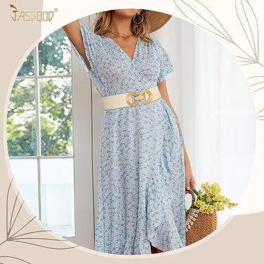 Жіночий широкий еластичний пояс JasGood з блискавкою, бежевий, розмір S (60-70 см)