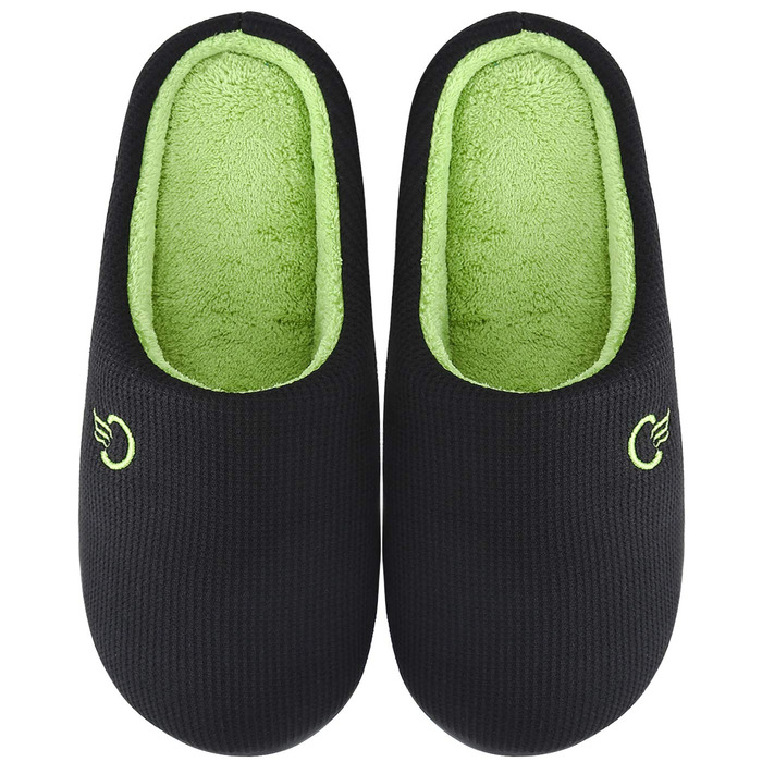 Тапочки зимові Mishansha унісекс, тепла піна пам'яті, для дому та вулиці, розмір 36-47, чорний, зелений, 42/43 EU