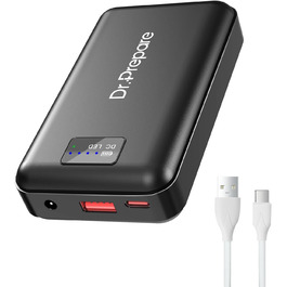 Powerbank Dr.Prepare 16000 mAh: заряд для обігрівальної жилетки, телефону, планшета, маски для очей, вентилятора. 3 виходи: USB, Type-C (In/Out), DC 5V/7.4V