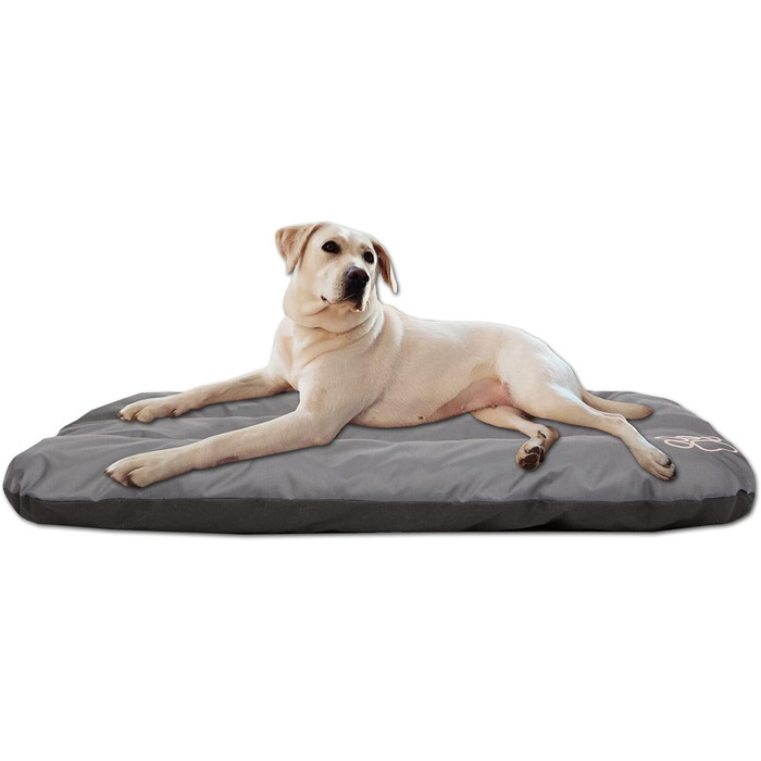 Матрац для собак, лежанка для собак великих, середніх та малих порід - водонепроникне собаче ліжко, м'яке лежання з піни, для вулиці та міцне собаче ліжко - 90x60x8 см (R2(100 x 70 см), сірий)