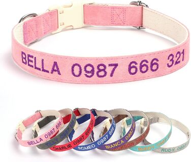 Лідяний нашийник для собак з металевою застібкою, двосторонній, з ім'ям та номером телефону, регульований розмір, M та L (для маленьких собак)