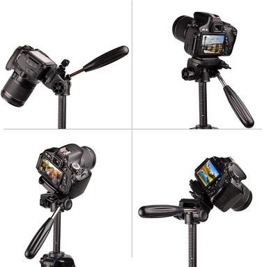 Штатив відео 140 см MOJOGEAR з кріпленням для смартфона - штатив для камери/телефона, трипод з кульковою головкою, алюміній, SAB234