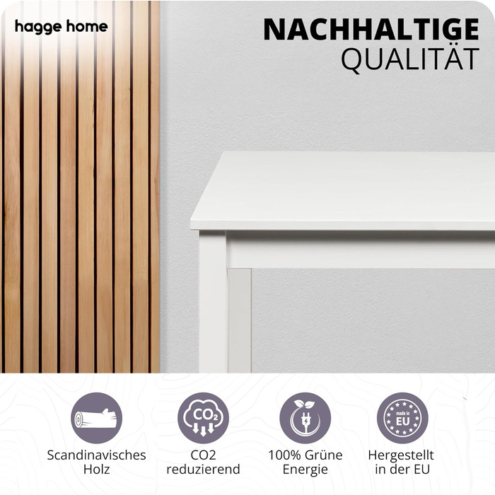 Обідній стіл Hagge Home з дерева, компактний кухонний стіл 70x70 см, коричневий, для їдальні та кухні